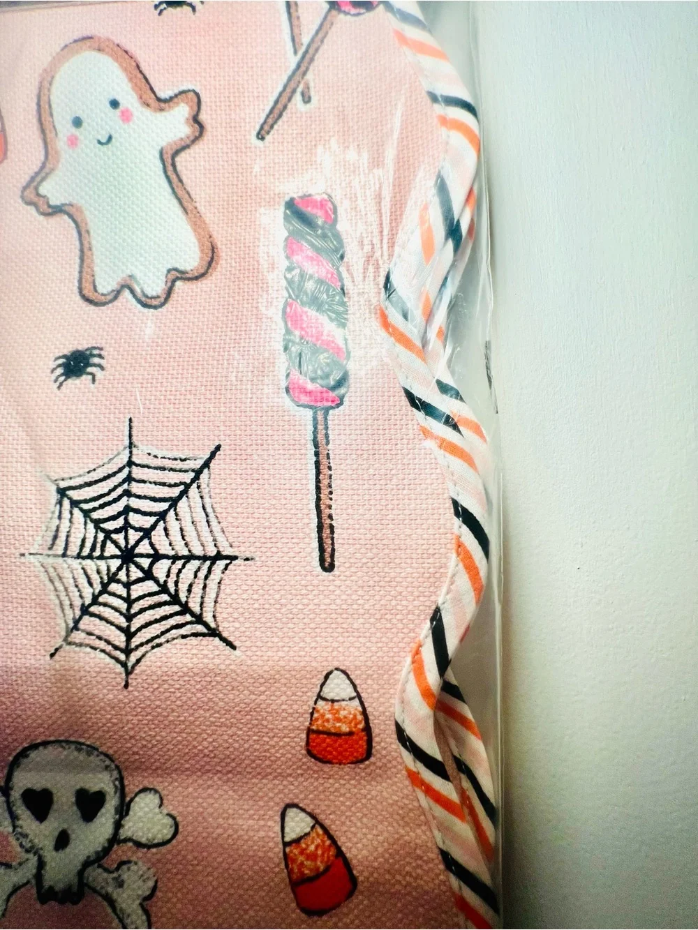 Pink Halloween Creepy Confections Reversible Table Runner Cookies Candy